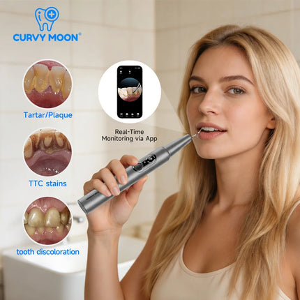 Visible Electric Ultrasonic Tooth Cleaner 500MP 100° Wide-angle Camera Plaque Tartar Calculus Stain Remover Tooth Whitening Kit