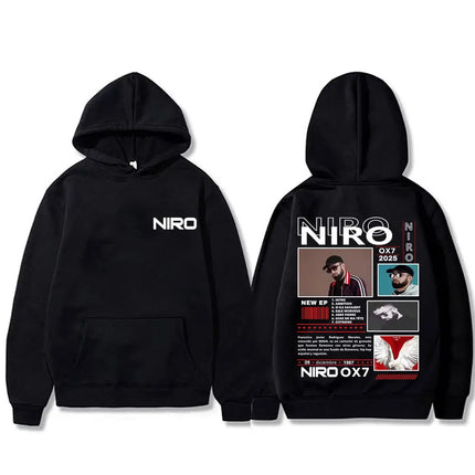 Rapper Niro OX7 Album Graphic hoodie Men Women Hip Hop Fashion Pop Music sweatshirt Male Casual Cotton Vintage pullover hoodies