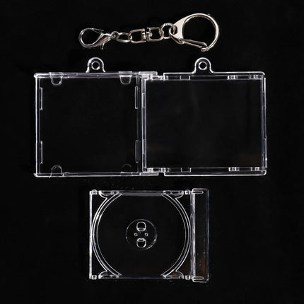 1/50pcs Clear Peripheral Commemorative Album Blank Mini CD Case Pendant For DIY Keychains Backpack Hanging Decoration Keyrings