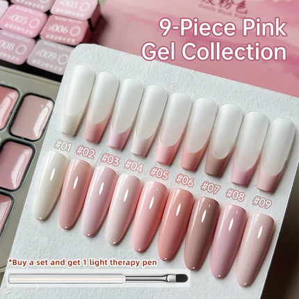 9 Colors Pink Patting Glue Smudge Canned High Saturation Popular Semi-Solid Nail Polish Glue Nail Salon