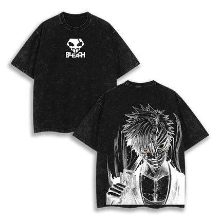 Washed Oversized Bleach Anime Graphic T Shirt Women Men Ichigo Kurosaki Bankai Hollow Bleach T-Shirt Female Male Clothing Tees