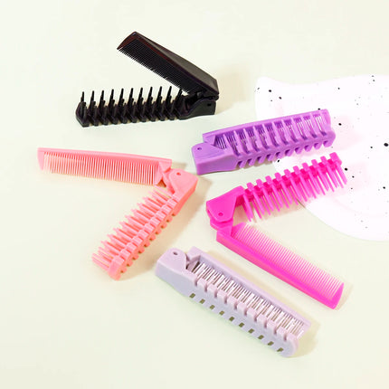 Portable Travel Folding Comb & Brush – Anti-Static Styling Massage Comb, Professional Hair Styling Tool for Real Hair Wigs