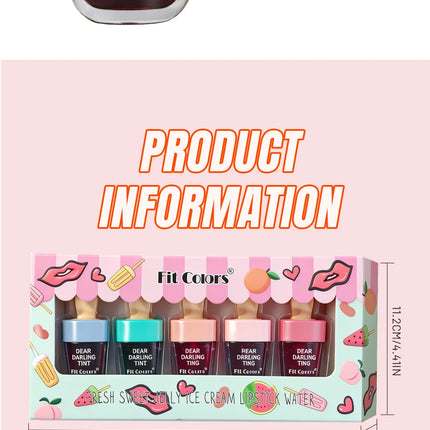 Moist Smooth Ice Cream Dyed Lipstick - Easy To Color Long-lasting Sweatproof No Cup Staining MakeupEssential Ice Cream Liptint