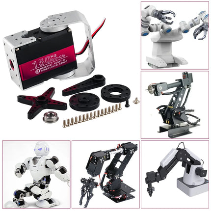 High Torque 150kg RDS51150 Metal Gear Digital 12V 180/270 Degree IP66 Robotic Servo Double-Shaft U Mounting Bracket For RC Car