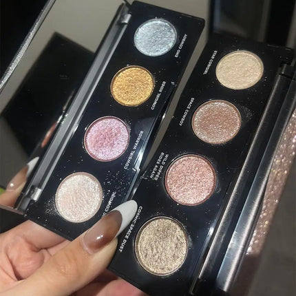 Moondust 4-Color Glitter Eyeshadow Palette, Long-Lasting Shiny Pigments for Party & Daily Shimmery Sparkle Eye Shadow Set