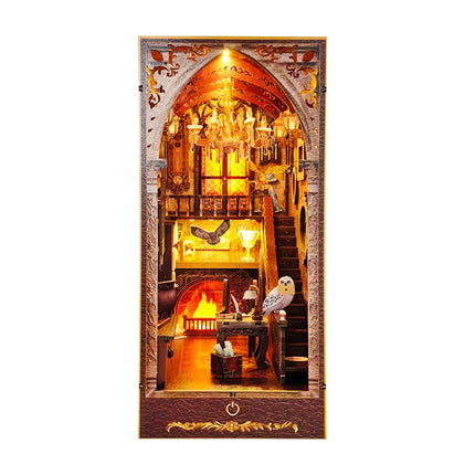 DIY Wooden Book Nook Magic Academy Dollhouses Miniature With Furniture Kit 3D Assemble Model Toy for Children Adult Gift Casa