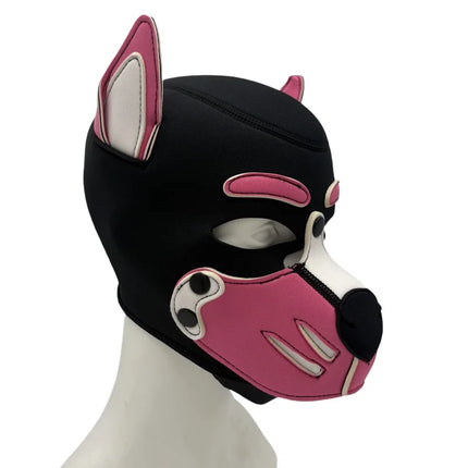 Sexy Charm Puppy Play Cosplay Mask Kit with Vibrant Full Head Ears Dog Hood for Couple BDSM Bondage Halloween Adult Sex Toys