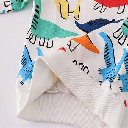 Jumping Meters 2-7T Dinosaurs Print Boys Sweatshirts Autumn Spring Kids Hooded Children's Top Baby Clothes Sport Shirts