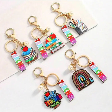 5pcs Teacher Appreciation Keychains For Adults Back To School Gifts