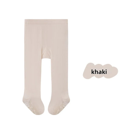 2026 New Spring Autumn 0 - 6Y Baby Girls Tights Solid Color Anti - Slip Sock Bottom Wide Crotch Seamless Leggings