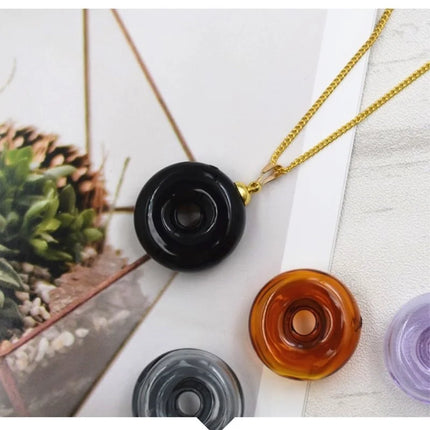 1X Diffuser Perfume Refillable 25mm Handmade Essential Oil Aromatherapy Bottle Pendant Jewelry Indicates Lucky Glass Pendant