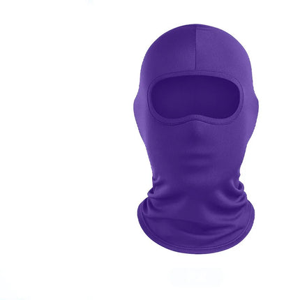 Kids' Full Face Mask High Stretch Ice Silk Balaclava Summer Outdoor Breathable Single-hole Solid Color Sun Protection Head Cover