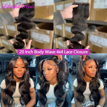 Body Wave Closure Only 4x4/5x5/2x6 HD Lace Closure Human Hair Extensions Baby Hair Brazilian Swiss Transparent Lace For Women
