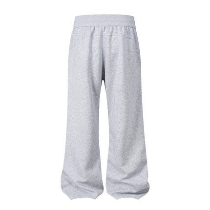 Retro Vertical Stripes Cut Drawstring Baggy Sweatpants for Men 2025 Casual Y2k Flared Joggers Black Gray Unisex Pants Wide Leg