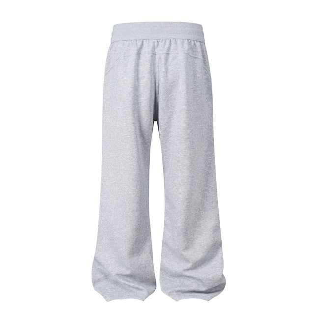 Retro Vertical Stripes Cut Drawstring Baggy Sweatpants for Men 2025 Casual Y2k Flared Joggers Black Gray Unisex Pants Wide Leg
