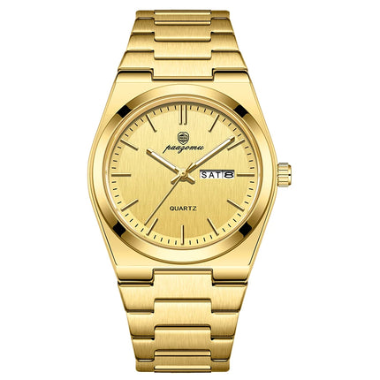 PAAZOMU Luxury Quartz Men's Wristwatch Sport Men Watches Waterproof Luminous Date Week Stainless Steel Men's Watch Male Reloj+box