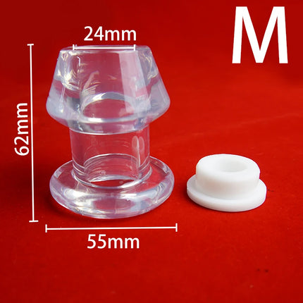 Hollow Anal speculum Plug Dilator,Ass Tunnel But Butt Plugs,Analplug Buttplug Butplug with Stopper,Clear Anus stretcher Sex Toys