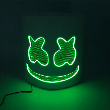 Hot sale Luminous Head Cover luminous DJ Marshmello mask Glowing Cosplay Headgear for Neon Night Club Music Rave Props