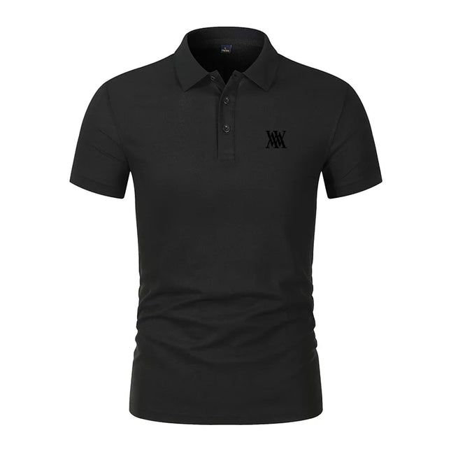 Men's flip collar anti filling polo shirt, casual business fashion, slim fit polo shirt, new summer 2026