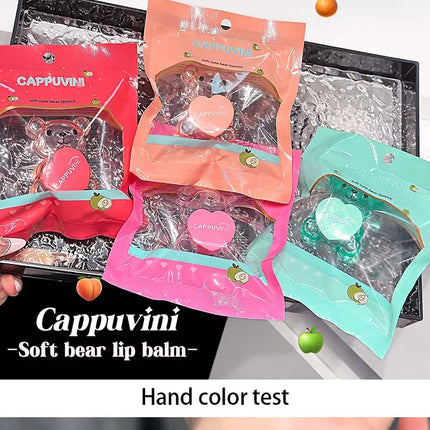 Cappuvini Soft and Cute Bear Lip Balm Moisturizing and Hydrating, Reduces Lip Lines, Non-Greasy, Limited Edition for Christmas and Halloween, Autumn and Winter Lip Care.