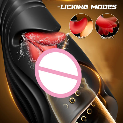 KUSHOR Licking Masturbator for Men Glans Trainner Stimulator Glans Vibrator Penis Massager Oral Climax Sex Toys for Men Adults