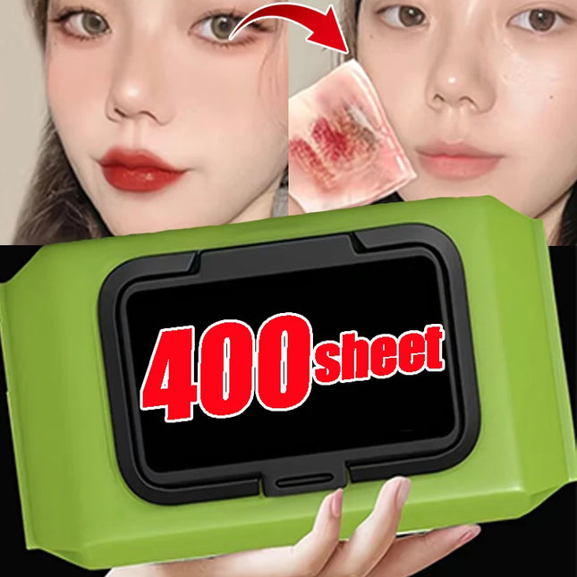 10/400 Sheets Avocado Plant Extract Makeup Remover Wipes Gentle Cleansing Spunlace Non-woven Fabric Daily Makeup Removal Wipes
