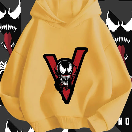 Cute Kawaii Venom Hoodie 3-14Y Boys Girls Autumn Winter Cartoon Street Hot Fashion Outdoor Casual Lovely