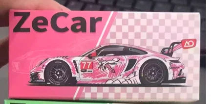 Vvm Zecar 1:64 Porsch 911 Gt3r Green/Pink Dinosaur Simulation Alloy Miniature Die-casting Car Model Custom Collection Toys Gifts