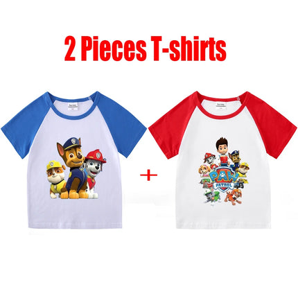 Child T-Shirt for Boys Girls Kids Shirts Baby Short Sleeve PAW Patrol Print T-Shirt Toddler Cotton Cartoon Tee Tops Clothing