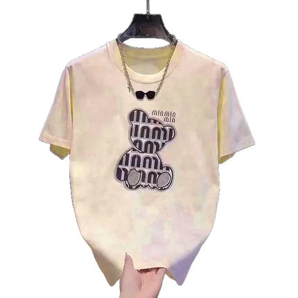 2025 New Trendy Bear Brand Men's Short Sleeve T-shirt Luxury Style Casual Breathable Summer Fashionable Versatile Letter Print