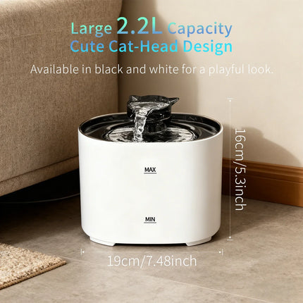 74.39 oz/2.2L, USB Electric Silent Pet Drinking Bowl Automatic Cat Fountain Water Dispenser Filter Cat Water Dispenser Automatic