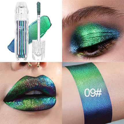Chameleon Metal Lip Gloss Liquid Lipstick Brightening Long-Lasting Lip Gloss Multi-Color Long-Lasting Moisturizing Non-Stick Cup