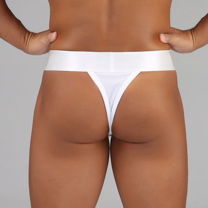 Men's Underwear Mesh Ultra-thin Thong Man Panties Transparent Underpants G String High-cut Hollow Penis Pouch T-back