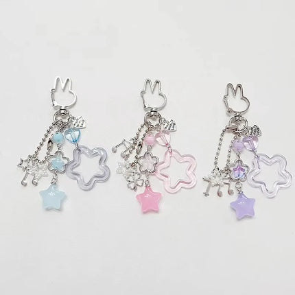 Creative Handmade Bunny Keychain Coquettish Star Keychain 1pcs