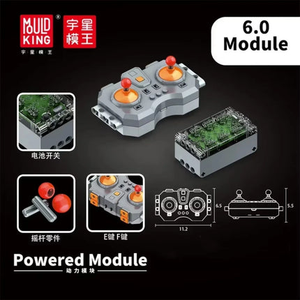 Mould King 6.0 Fast Charging Power Set Module 6-Channel APP Linear Motor Remote Control for Building Blocks PF MOC Vehicles