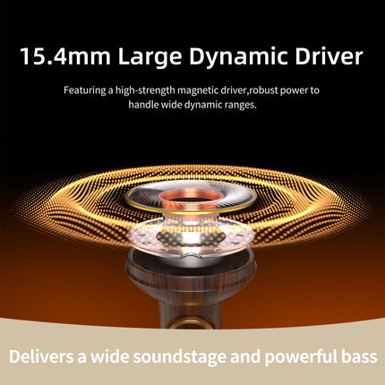 SIVGA M300 15.4mm Large Dynamic Driver HiFi Wired Flat-Head Earbuds High-Fidelity In-Ear Earphones Ebony Wood