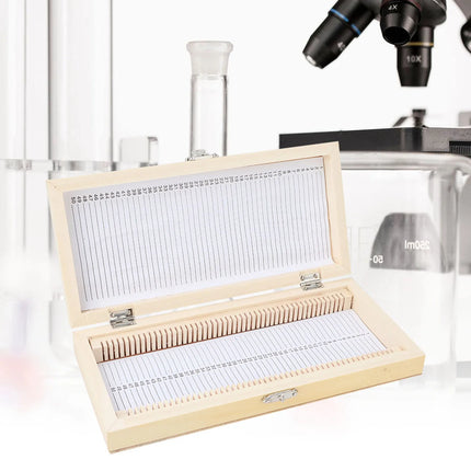 Specimens Slide Box Biology Glass Prepared Microscope Slides Specimens Wooden Slide Storage Box Case Microscope Slide Box