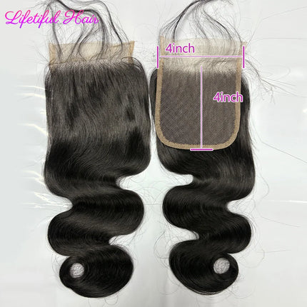 Body Wave Closure Only 4x4/5x5/2x6 HD Lace Closure Human Hair Extensions Baby Hair Brazilian Swiss Transparent Lace For Women