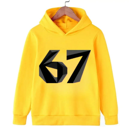 Autumn 67 Locked in Warm Children's Hoodie Viral Slang Kids Casual Boy Girl Pullover Fashion Funny Comfortable Fleece Sweatshirt