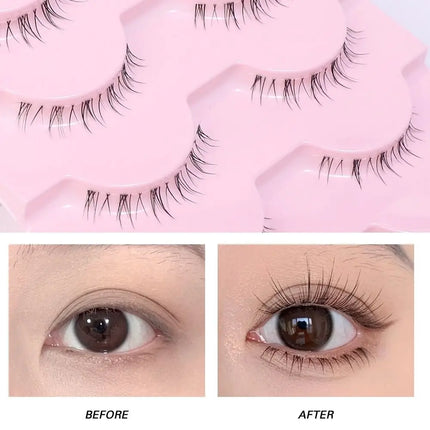 5 Pairs Lower Eyelashes Under Eye Lashes Soft Lower Eyelashes Clear Band Manga Bottom Lashes Natural Lashes Korean Makeup