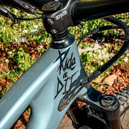 3pcs 5.6 X 8cm Bike Frame Stickers Ride or Die Top Tube Decals for MTB Bicycle Decorative Frame Bike Auto Motorcycle Accessories
