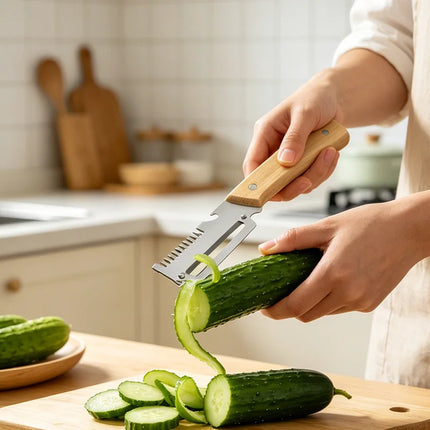 3-in-1 Stainless Steel Peeler & Scallion Shredder with Bottle Opener for Peeling and Slicing Fruits and Vegetables Kitchen Tool