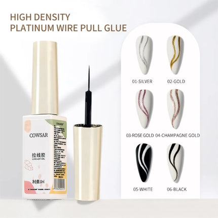 10ml White Nail Liner Gel Polish 3D French Tips Swirls Gel Nail Polish Manicure Soak Off UV Nail Liner Polish with Thin Brush R4