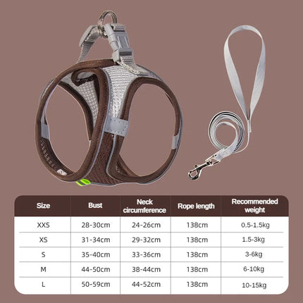 Puppy Harness Set Dog Accessories Adjustable Puppy and Cat Harness Vest French Bulldog Chihuahua Small Dog Collar Pet Leash Dogs