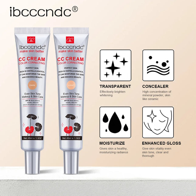 CC Cream Waterproof Moisturizing Correcting  Anti-sweat Makeup Before Concealer Lasting Women Makeup Protect Skin Makeup