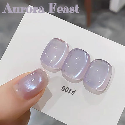1-12pcs ZH Spring/Summer Ice Transparent Sweet Wine Glass Beads Cat Eye Nail Polish Gel New Flashy Popular Pink Nail Supplies