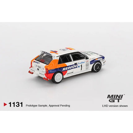 MINIGT 1131 1:64 Lancia Delta HF Integrale Evoluzione #1 1993 Rallye Monte Carlo Diecast Car Model Collection Toys