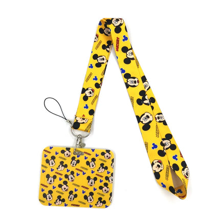 Mickey mouse Neck Keychain Necklace Webbings Ribbons Anime Cartoon Neck Strap Lanyard ID badge Holder Keychain Lanyards kids