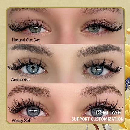 Domi Lash Camellia UJ UB UC UD Curl Individual Lashes 0.05 0.07 Eyelash Extensions Upgrade Premium Soft Camellia Lashes