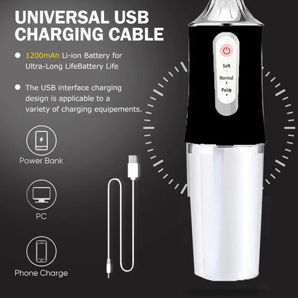 Water Flossers Portable Dental Irrigator Cordless Floss Irrigators Jet Rechargeable Oral Flossers Black Sets for Adults Braces